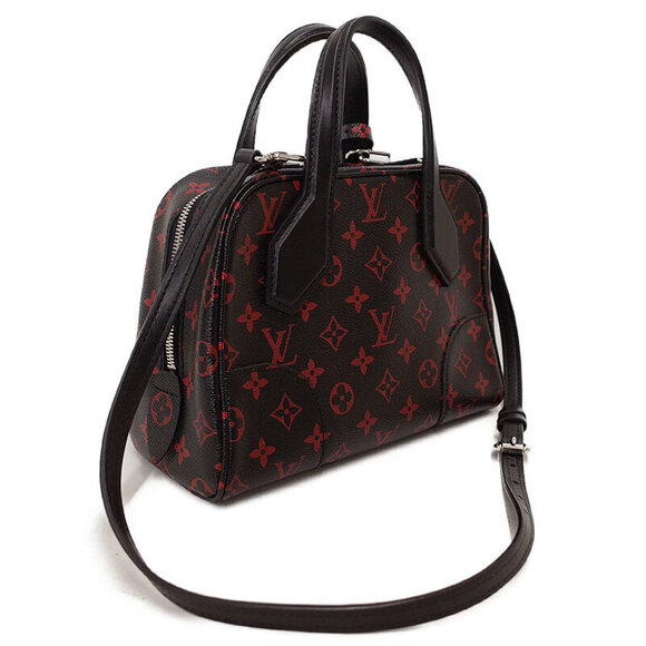 Louis Vuitton Monogram Rouge Dora Soft Bag Black Red